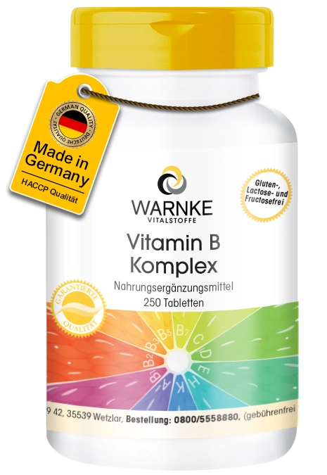 Vitamin B Komplex - 250 Tabletten - für Immunsystem, Haar, gegen Müdigkeit uvm. - Vegan | Warnke Vitalstoffe Vitamin B Komplex - 250 Tabletten - für Immunsystem, Haar, gegen Müdigkeit uvm. - Vegan | Warnke Vitalstoffe