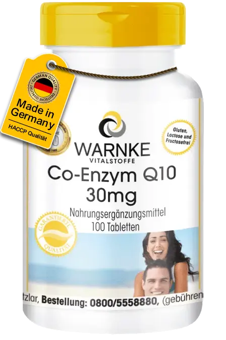 Co-Enzym Q10 30mg - 100 Tabletten - Ubichinon - Vegan | Warnke Vitalstoffe Co-Enzym Q10 30mg - 100 Tabletten - Ubichinon - Vegan | Warnke Vitalstoffe