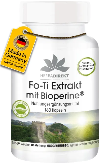 Fo-Ti Extrakt He Shou Wu mit BioPerine® - 180 Kapseln - Hochdosiert & Vegan | Warnke Vitalstoffe Fo-Ti Extrakt He Shou Wu mit BioPerine® - 180 Kapseln - Hochdosiert & Vegan | Warnke Vitalstoffe