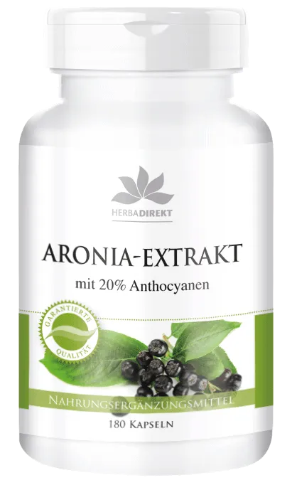 Extrait de baies d'aronia contient 20% d'anthocyanes et 45% de polyphénols 