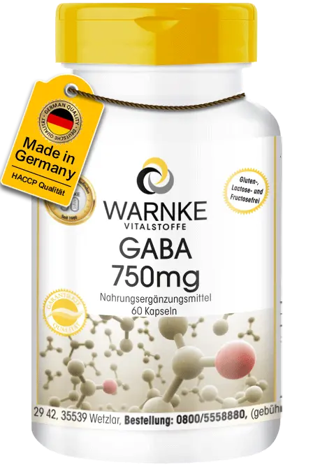 GABA 750mg - 60 Kapseln - Gamma-Aminobuttersäure - Vegan | Warnke Vitalstoffe GABA 750mg - 60 Kapseln - Gamma-Aminobuttersäure - Vegan | Warnke Vitalstoffe
