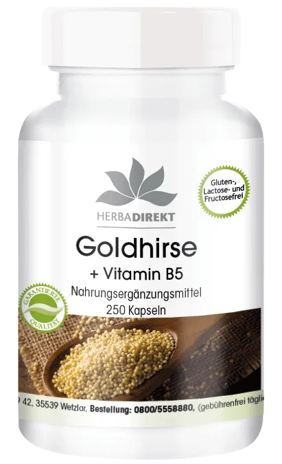 Gouden gierst + Vitamine B5 + L-Cysteïne