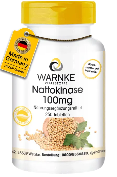 Nattokinase 100mg - 250 Tabletten - 2000 FU - Hochdosiert & Vegan | Warnke Vitalstoffe Nattokinase 100mg - 250 Tabletten - 2000 FU - Hochdosiert & Vegan | Warnke Vitalstoffe