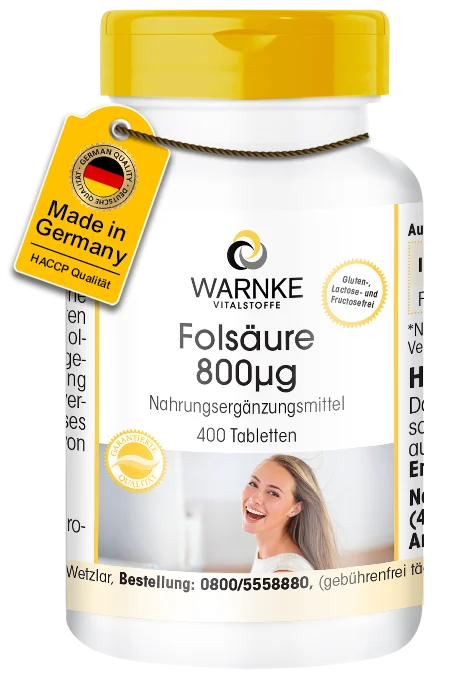 Folsäure 800 µg - 400 Tabletten - für Schwangerschaft | Warnke Vitalstoffe Folsäure 800 µg - 400 Tabletten - für Schwangerschaft | Warnke Vitalstoffe