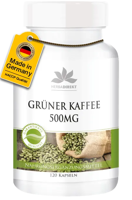 Grüner Kaffee 500mg - 120 Kapseln - Extrakt mit 45% Chlorogensäure und 3% Koffein - Vegan | Warnke Vitalstoffe Grüner Kaffee 500mg - 120 Kapseln - Extrakt mit 45% Chlorogensäure und 3% Koffein - Vegan | Warnke Vitalstoffe