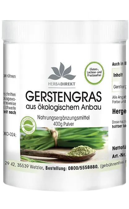 Gerstengras aus ökologischem Anbau