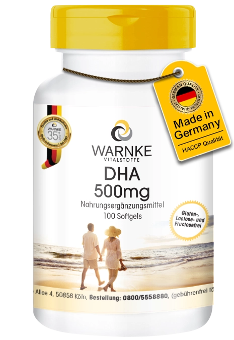 DHA 500mg - 100 Softgels - für Herz | Warnke Vitalstoffe