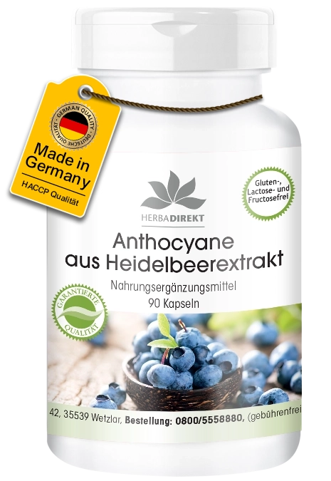 Anthocyane aus Heidelbeerextrakt - 90 Kapseln | Warnke Vitalstoffe