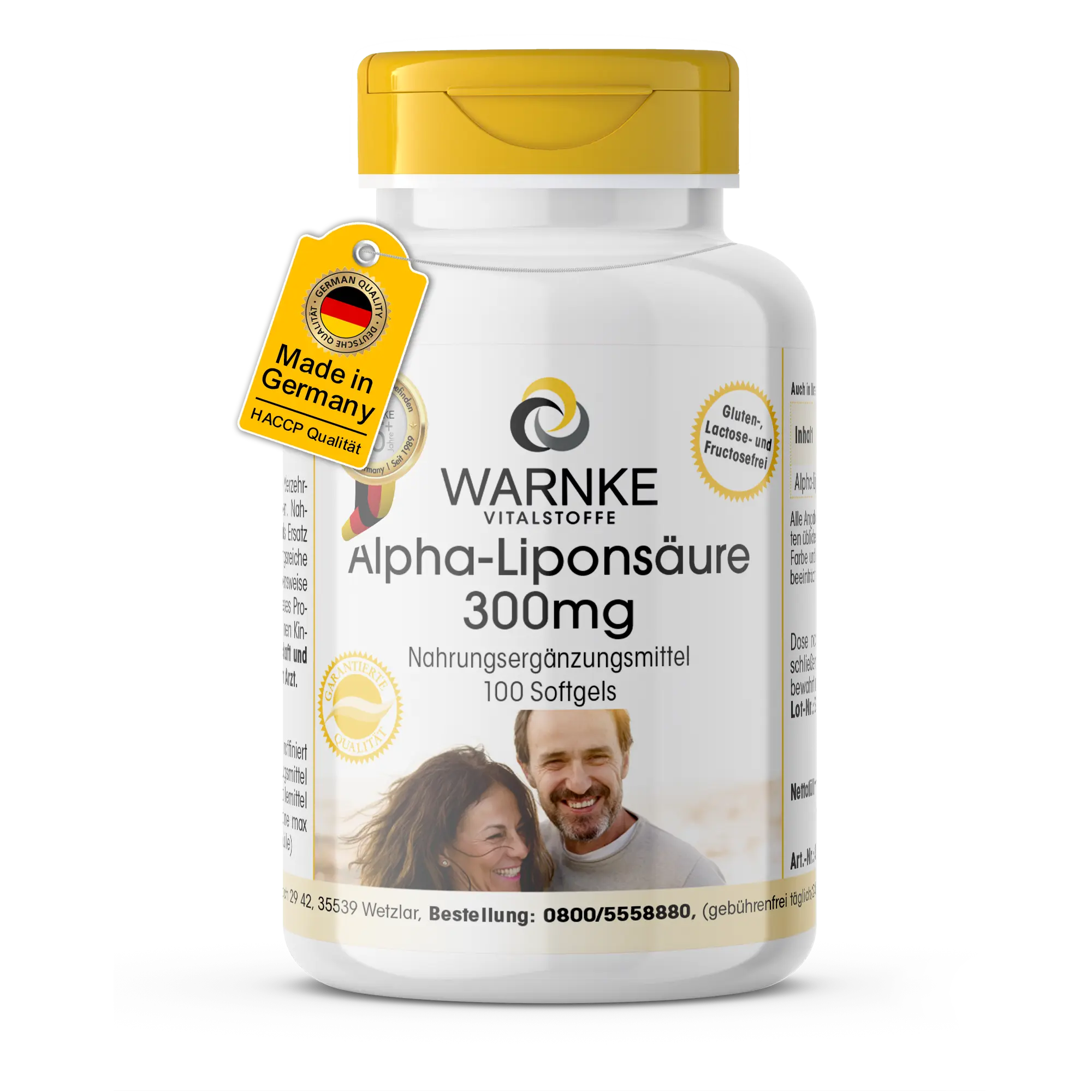 Alpha-Liponsäure 300mg - 100 Softgels - schwefelhaltige Fettsäure | Warnke Vitalstoffe