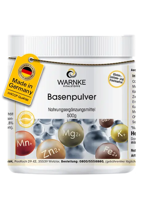 Basenpulver 500g - mit Calcium, Magnesium, Zink, Eisen uvm. - für Musklen, Knochen uvm. | Warnke Vitalstoffe