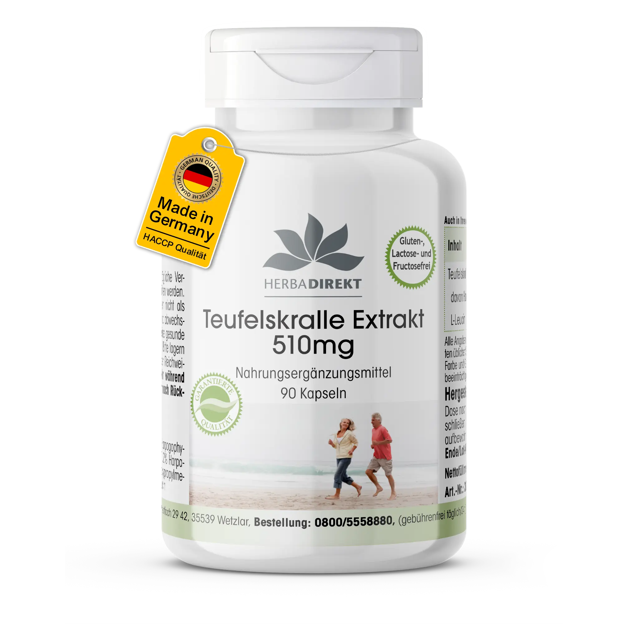 Extracto de garra del diablo 510 mg - 90 cápsulas - fácil de tragar - vegano | Warnke Vitalstoffe