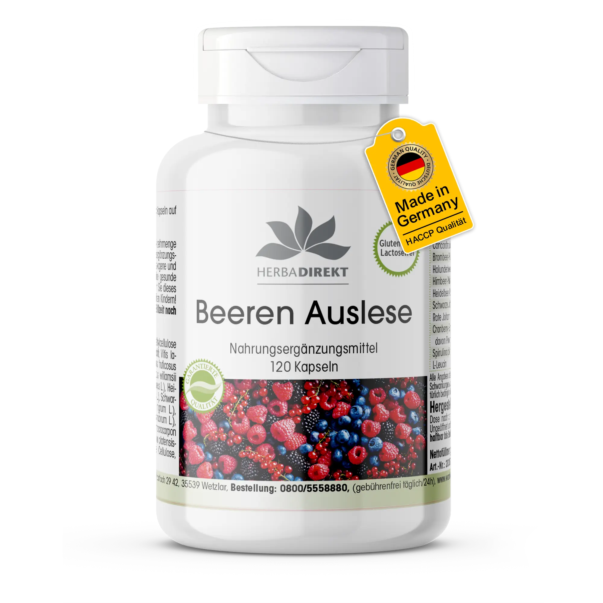 Beeren Auslese - 120 Kapseln - Hochdosiert & Vegan | Warnke Vitalstoffe