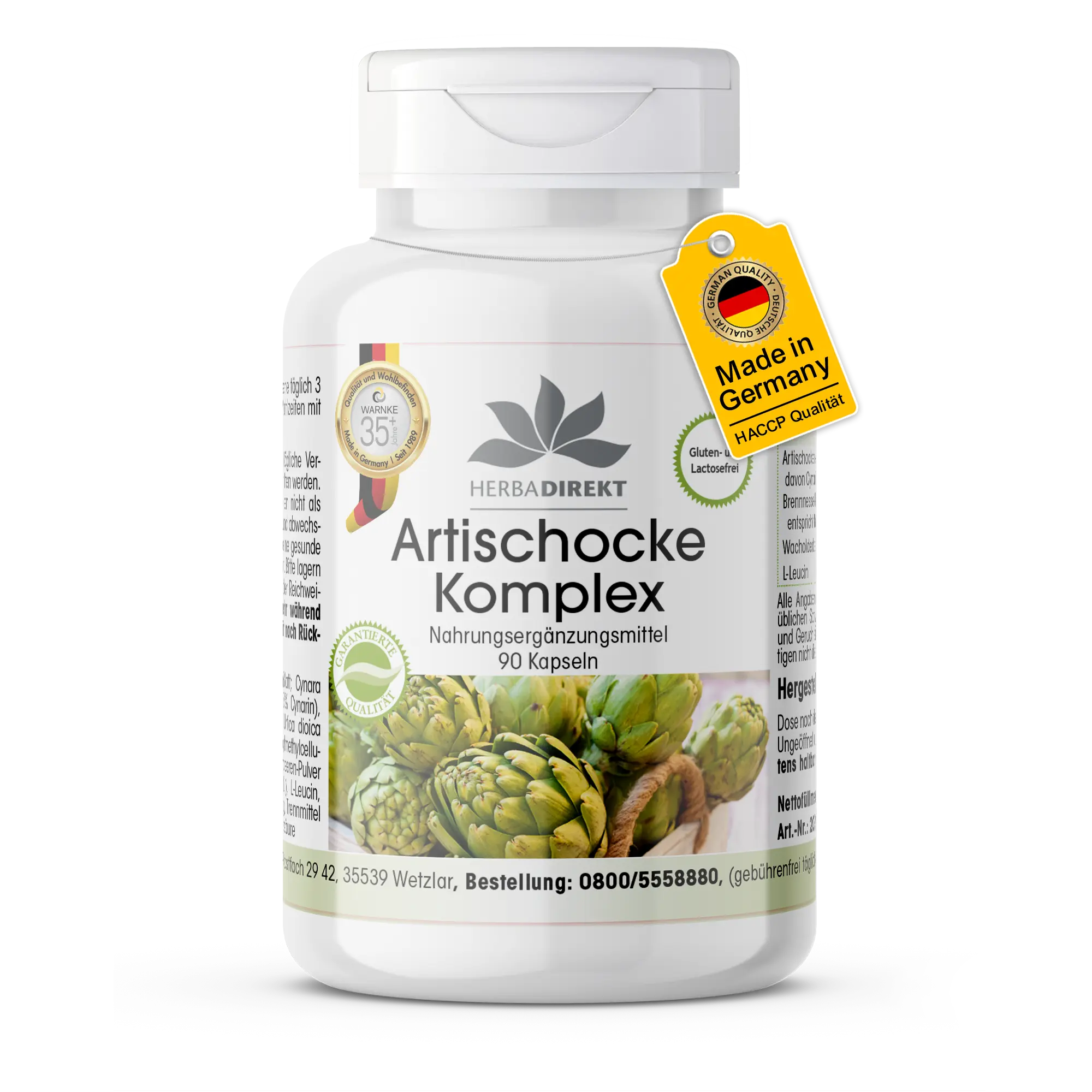 Artischocke Komplex - 90 Kapseln - Hochdosiert & Vegan | Warnke Vitalstoffe