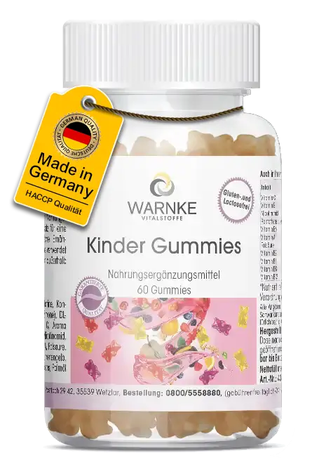 Kinder Gummies – 60 Stück - mit Vitamin D, Folsäure uvm. - für Knochen, Immunsystem uvm. | Warnke Vitalstoffe