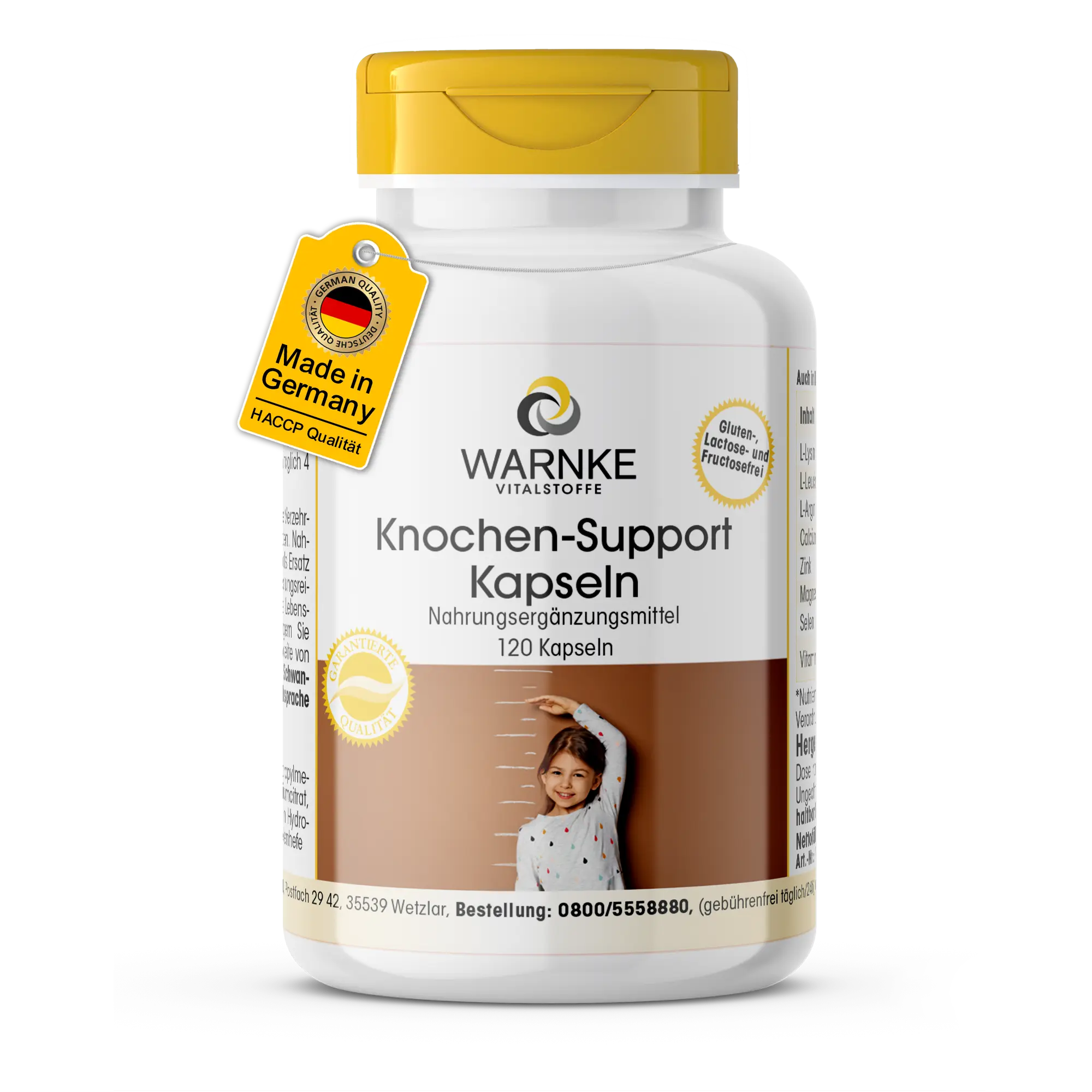 Knochen-Support Kapseln - 120 Kapseln - Schluckfreundlich | Warnke Vitalstoffe