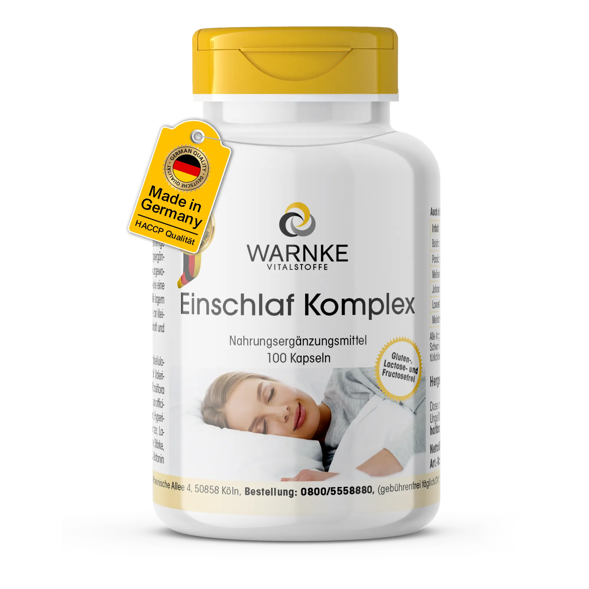 Einschlaf Komplex - 100 Kapseln - für eine kürzere Einschlafzeit - vegan | Warnke Vitalstoffe