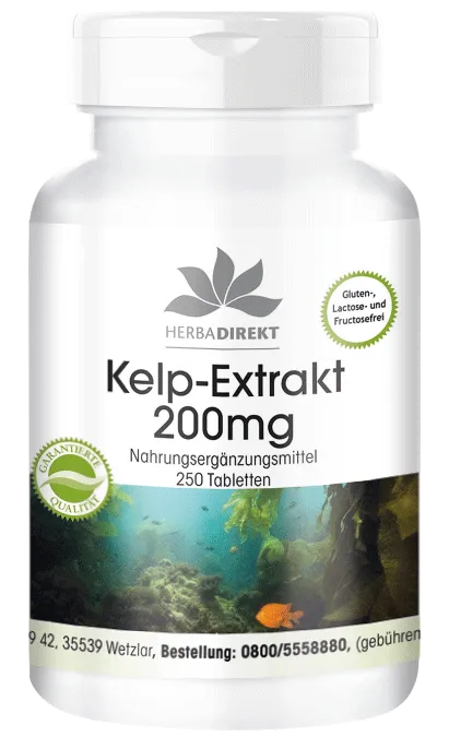 Kelp-Extract 200mg met 300µg Jodium 250 Tabletten