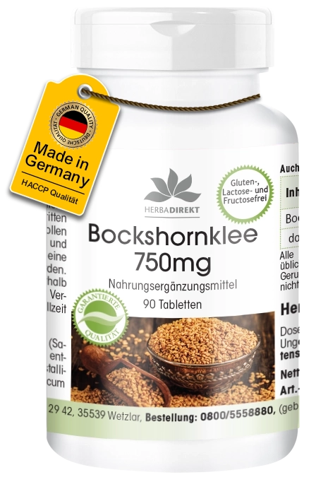 Bockshornklee 750mg - 90 Tabletten - Hochdosiert & Vegan | Warnke Vitalstoffe