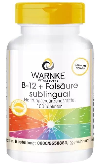 B-12 + acido folico sublinguale con acerola
