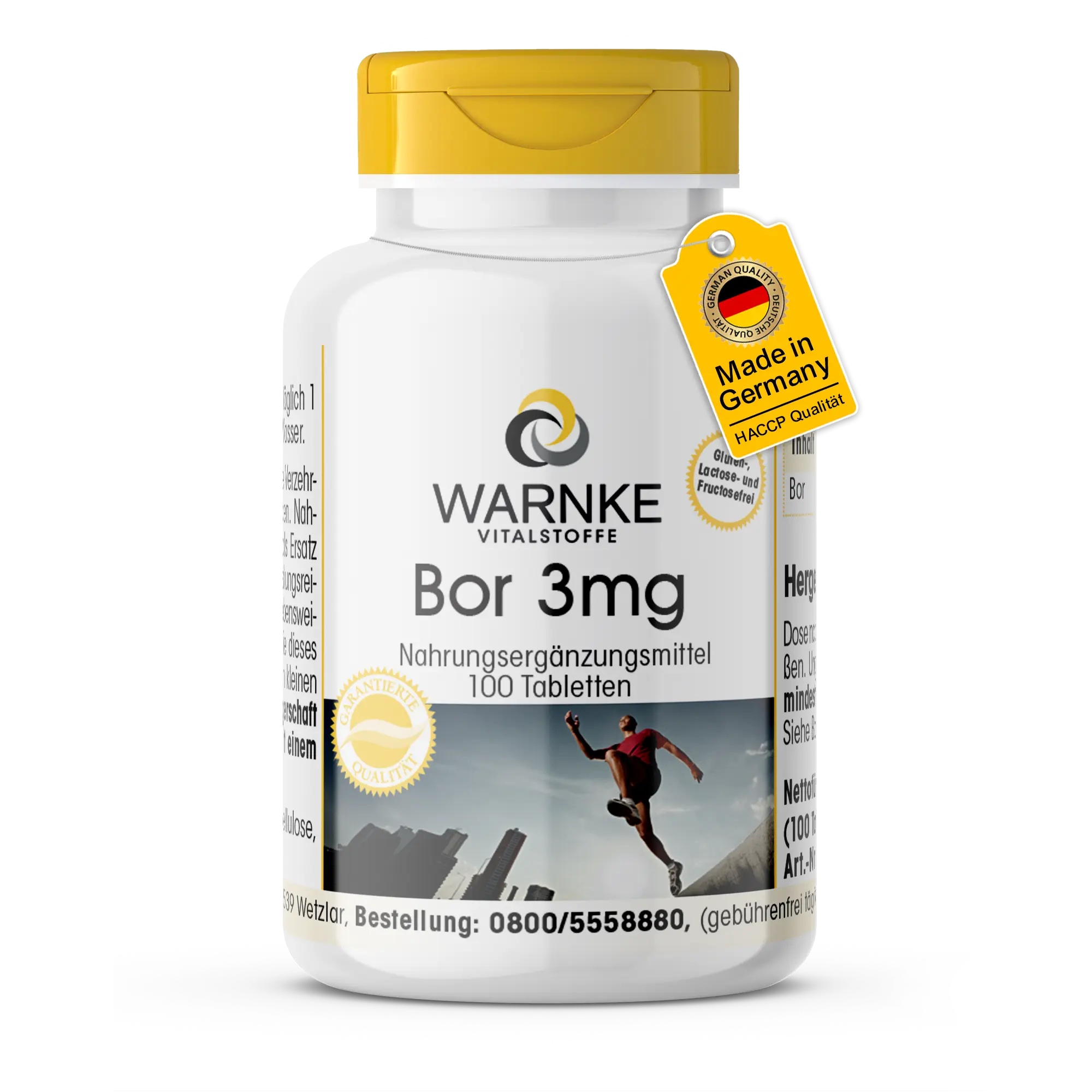 Bor 3mg - 100 Tabletten - Schluckfreundlich - Vegan | Warnke Vitalstoffe