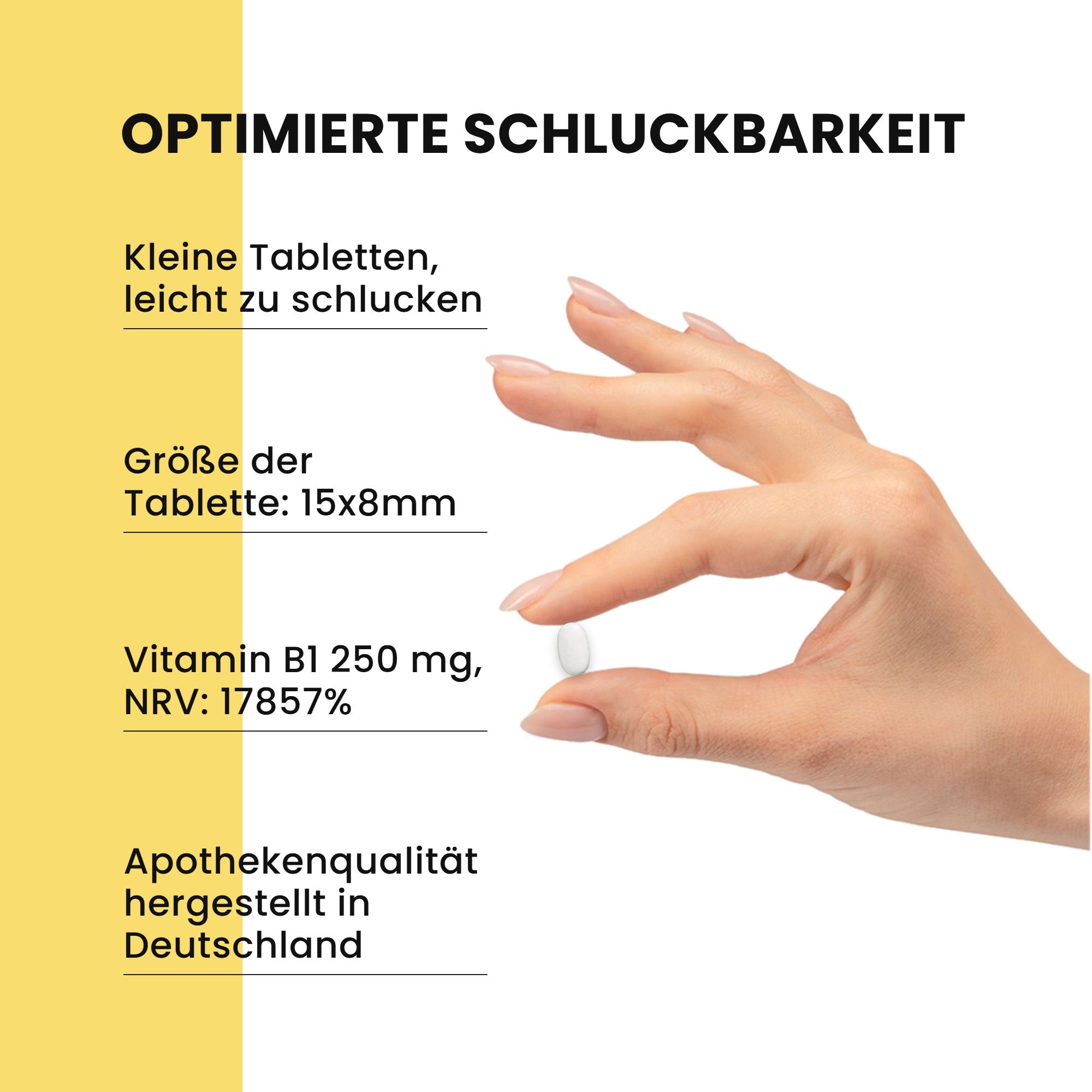Vitamina B1 250mg - 100 compresse - per energia, cuore e molto altro - ad alto dosaggio & vegano | Warnke Vitalstoffe