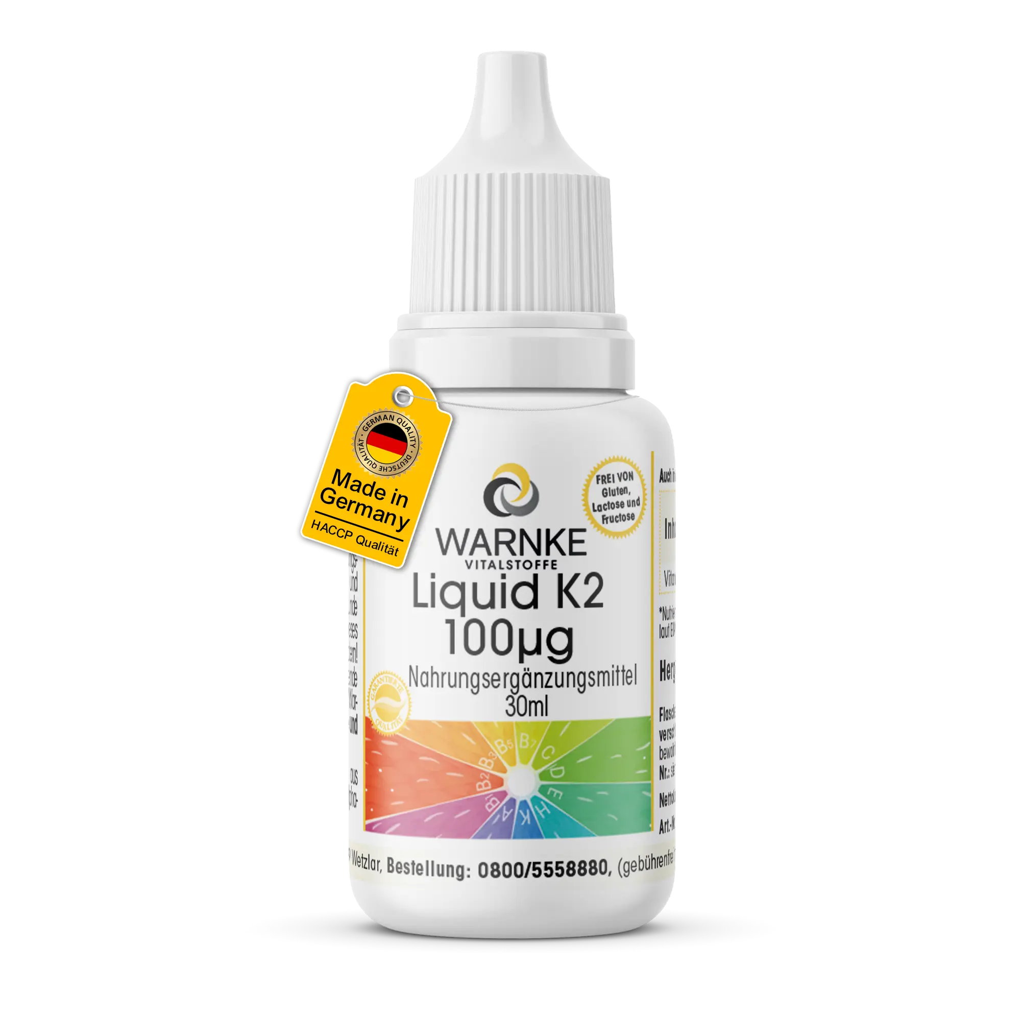 Liquid K2 100µg - 30 ml - für Blutgerinnung und Knochen | Warnke Vitalstoffe