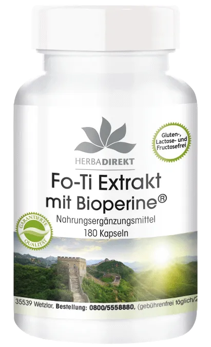 Fo-Ti Extract He Shou Wu met BioPerine® 180 Capsules