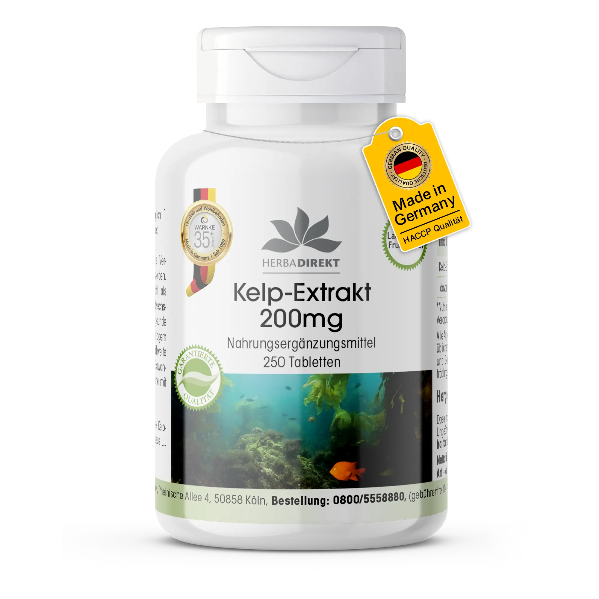 Kelp-Extract 200mg met 300µg Jodium 250 Tabletten
