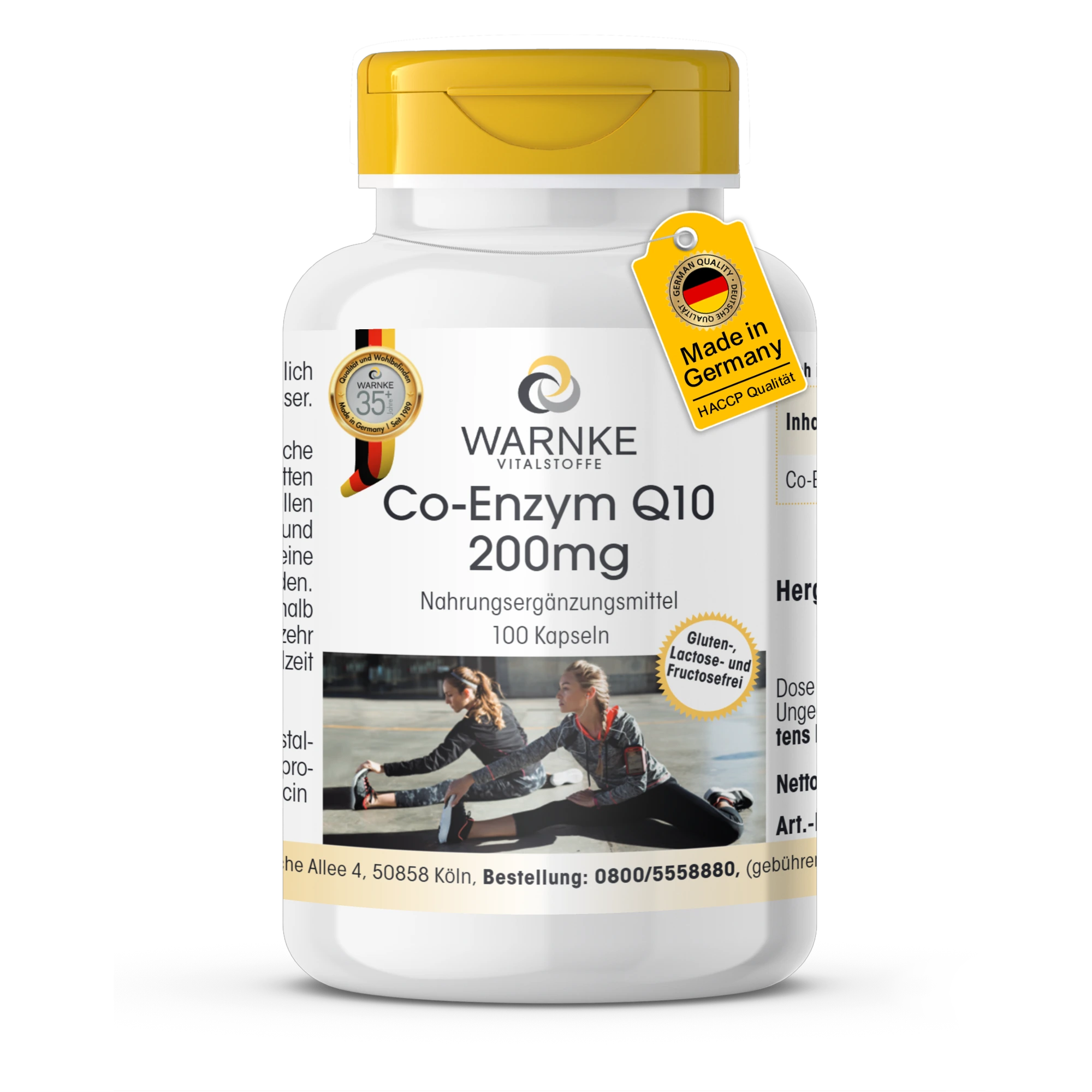 Co-Enzym Q10 200mg - 100 Kapseln - vegan | Warnke Vitalstoffe