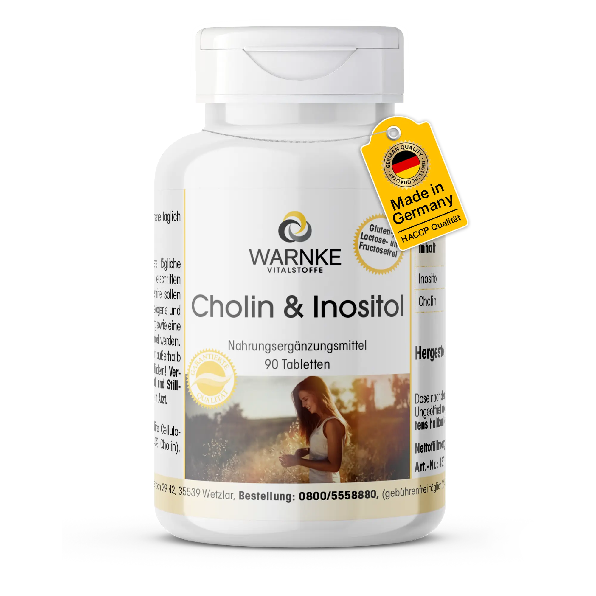 Cholin & Inositol - 90 Tabletten - für Leberfunktion, Fettstoffwechsel uvm. | Warnke Vitalstoffe