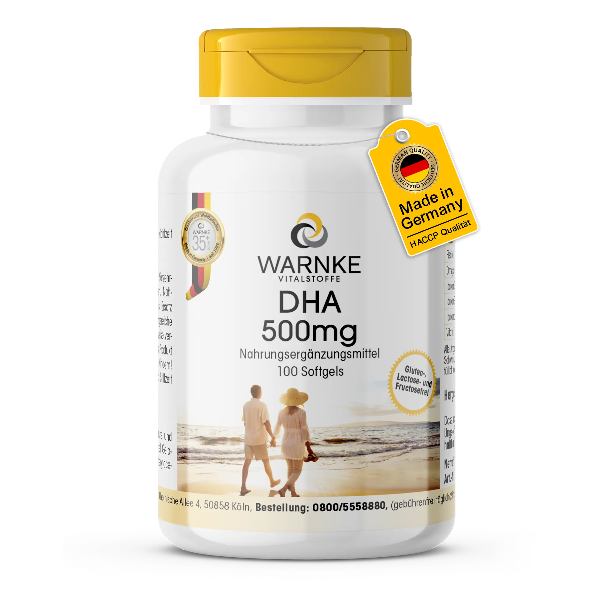 DHA 500mg - 100 Softgels - für Herz | Warnke Vitalstoffe