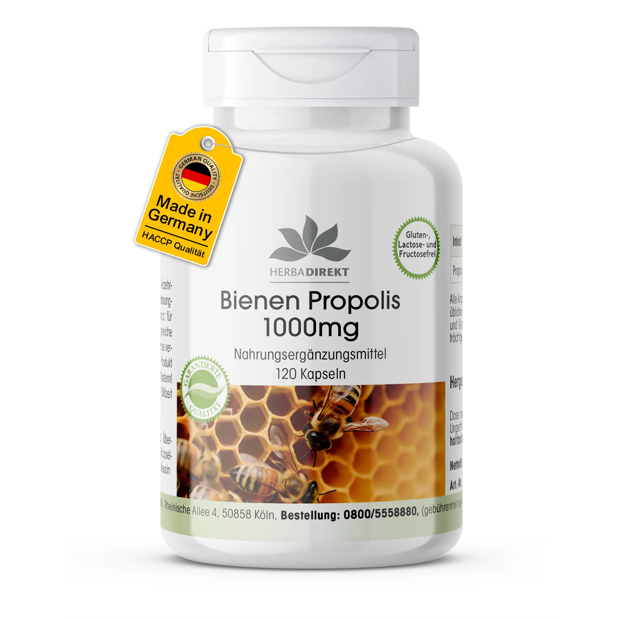 Bee propolis 1000 mg - 120 capsules | Warnke Vitalstoffe