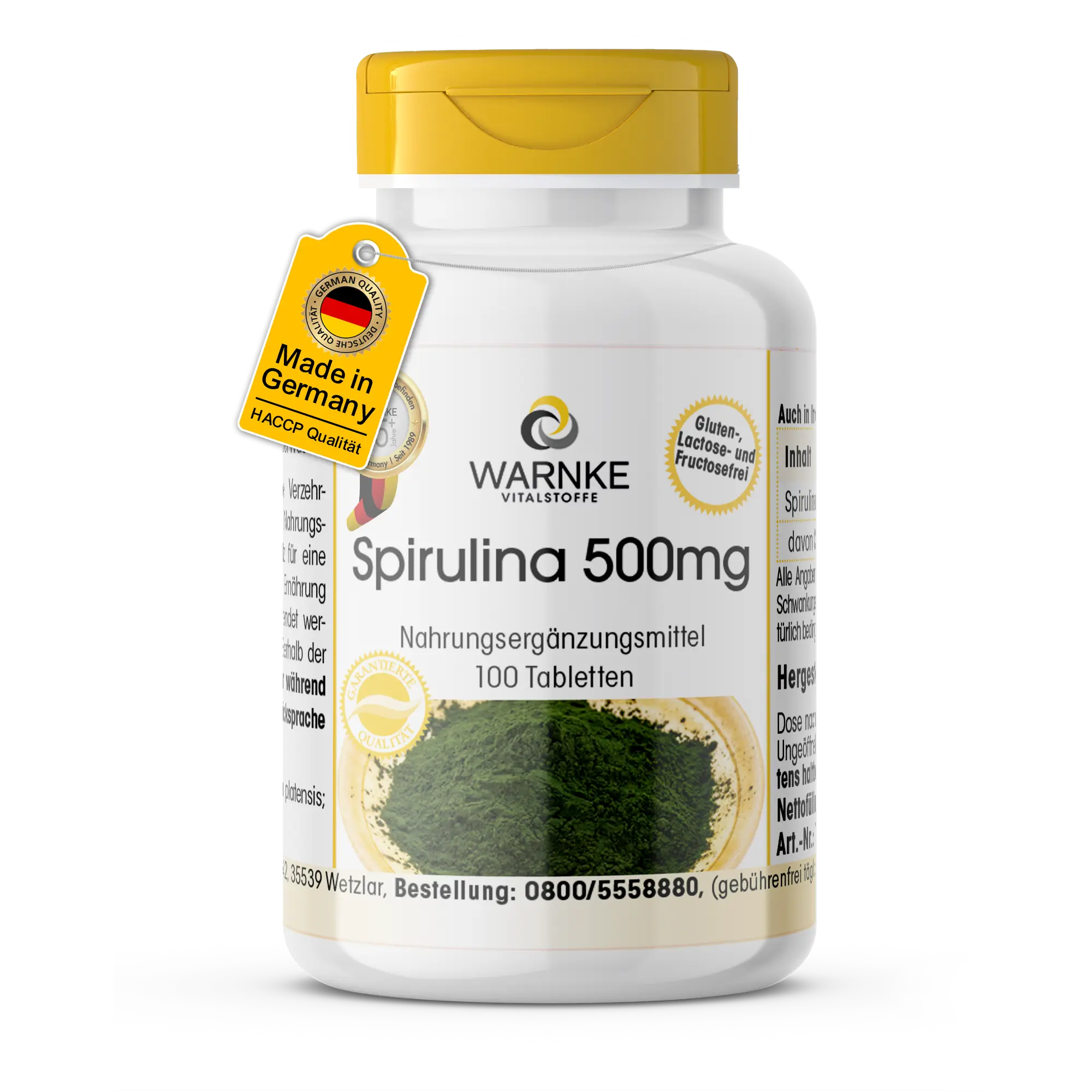 Spirulina - 100 Tabletten - Spirulina Platensis - Vegan | Warnke Vitalstoffe