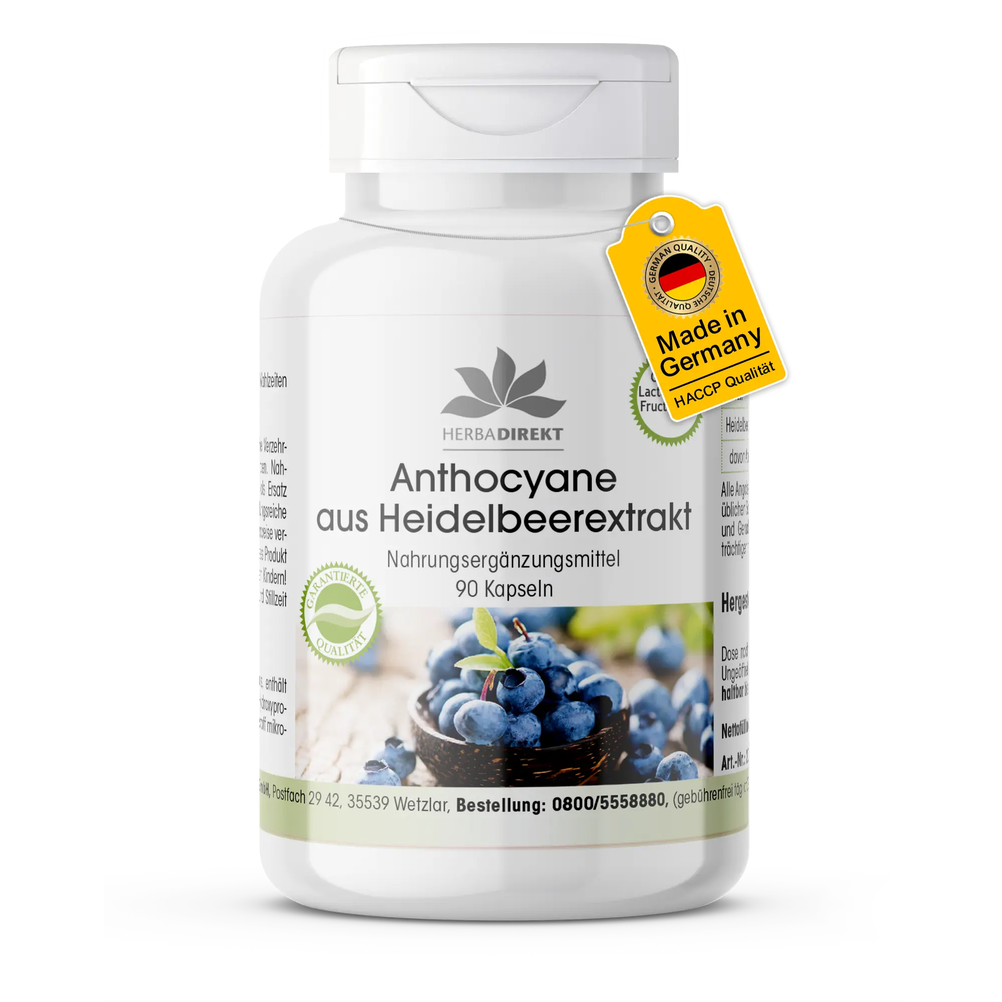 Anthocyane aus Heidelbeerextrakt - 90 Kapseln | Warnke Vitalstoffe