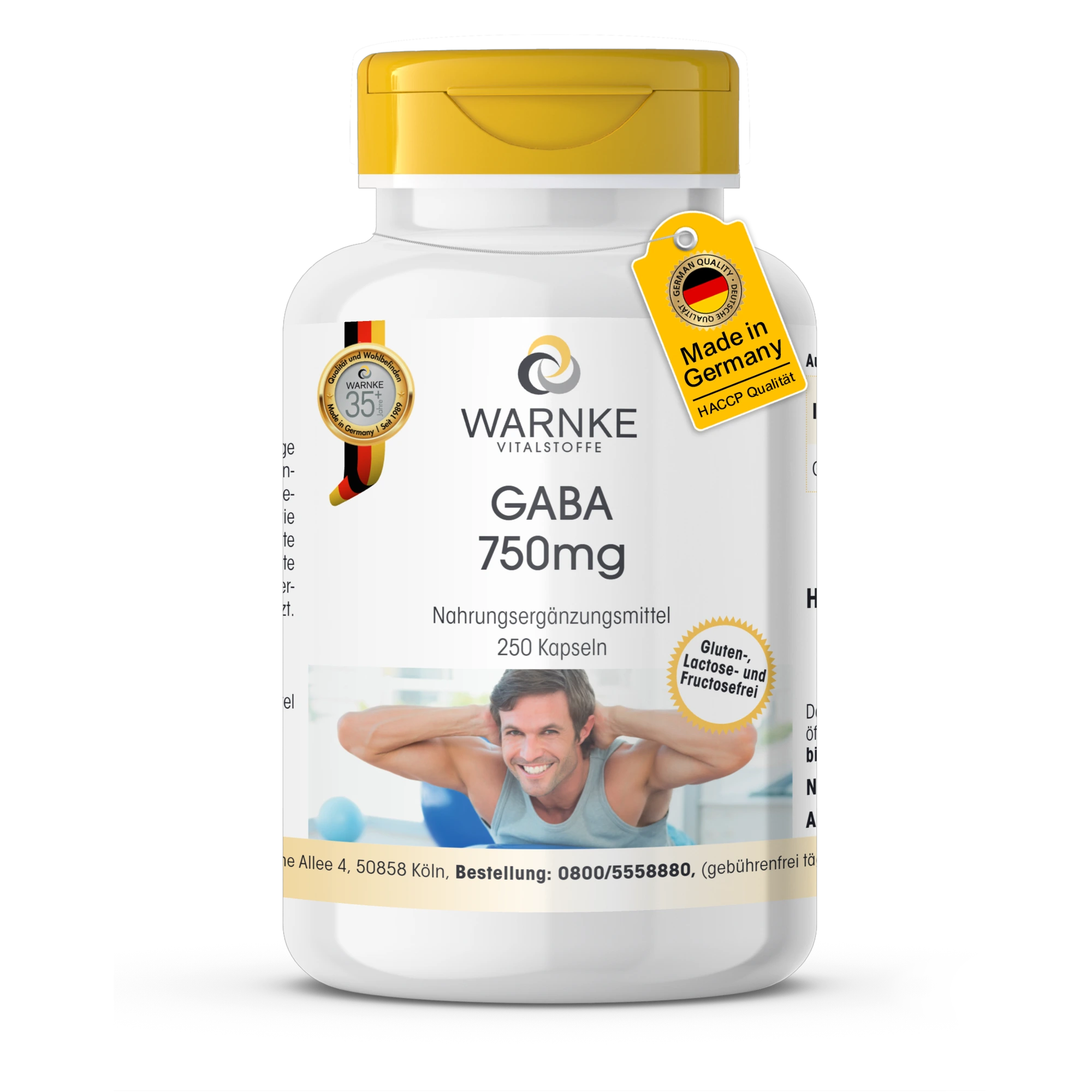 GABA 750mg - 250 Kapseln - vegan | Warnke Vitalstoffe